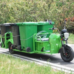 Triciclo Eléctrico de 6 Cubetas para Recolección de Residuos con Parasol, Carga Útil de 100-200 kg, Autonomía de 50-70 km para Saneamiento Urbano y Gestión de Propiedades - Product Image 6