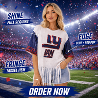 Robes décontractées en mousseline de soie à taille naturelle, personnalisées en gros, avec franges, pompons et sequins, uniformes de jour de match, vêtements personnalisés