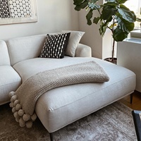 Ensemble de canapés de salon Zayshine en lin blanc crème, style italien moderne et luxueux, 3 places, modulaire, pour appartement ou villa, lavable, canapé design
