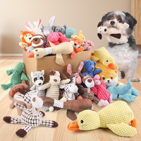 Jouets en peluche pour chiens : poupée en peluche pour la dentition et le mordage, jouets en peluche couineurs en forme d'animaux, ensemble de jouets à mâcher pour animaux de compagnie