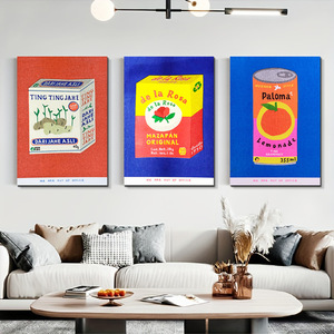 Quadro Decorativo Moderno con Bevande in Lattina Colorate, Stampa HD Semplice di Succhi e Bevande, <span class=keywords><strong>Poster</strong></span> per Arredamento Soggiorno - Product Image 3