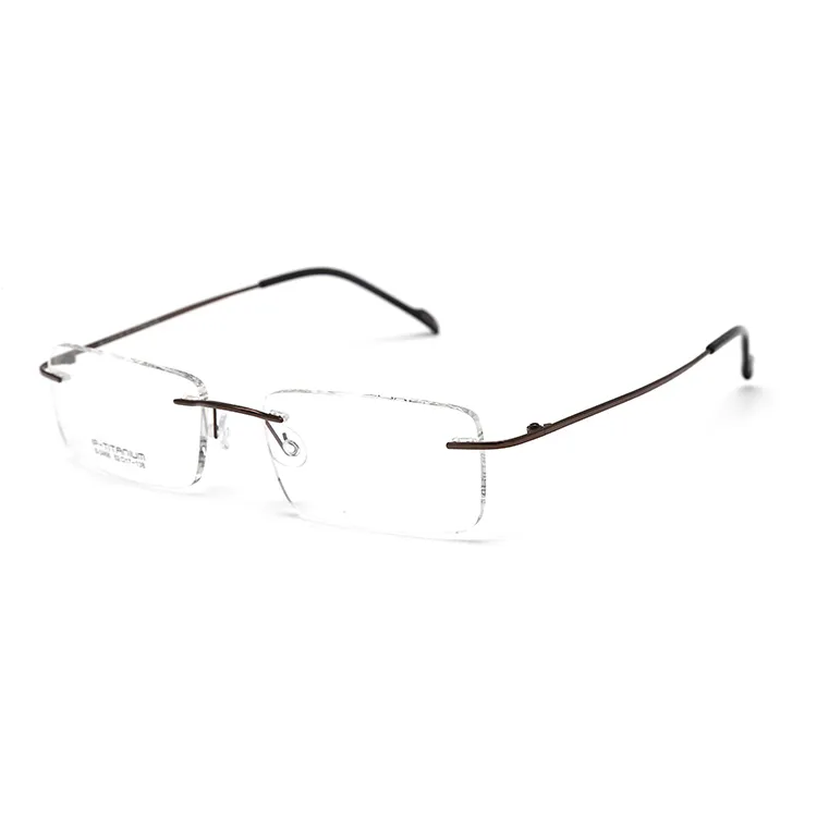 Ready stock Designer brand eyewear frame, rimless men optical frames wholesale