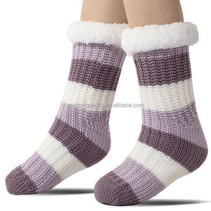 Tất giữ ấm mùa đông dày dặn, mềm mại, thời trang dành cho nữ, chất liệu lông cừu, kiểu vớ cổ cao, có đế chống trơn. - Product Image 6