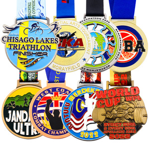 Customizable Plated Mirror Finish <b>Metal</b> Medal UV <b>Epoxy</b> Coating Personalized for Half Marathon Racing Events Featuring Unique - Product Image 2