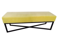 Meubles de balcon personnalisés de luxe pour appartement, sièges de réception d'hôtel, pouf rembourré en velours jaune doux pour la décoration de la maison