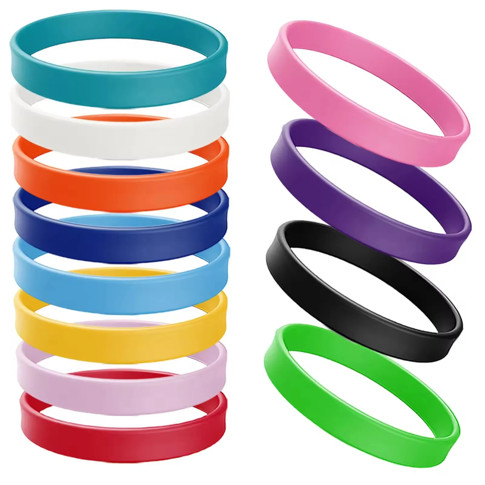 Quảng Cáo tùy chỉnh in ấn Thời Trang Logo sáng tạo Silicone wristbands quảng cáo phân đoạn đa màu Silicone wristbands