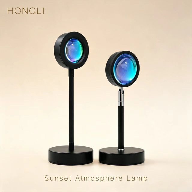 Sunset Projection Lamp Atmosphere Night Light Bedside Decor Photography Light RGB 16 Colors LED Remote Control Color Changing