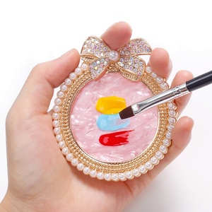 Résine naturelle, nœud papillon, perle, diamant, pointe d'ongle, <span class=keywords><strong>tableau</strong></span> d'affichage d'art, Nail Art, Gel, poudre, peinture, bord doré, Palette de couleurs mélangées - Product Image 2