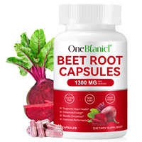 Poudre de Betterave OneBotanical Soutient la Tension Artérielle, la Performance Athlétique, la Digestion et le Système Immunitaire – Capsules de Racine de Betterave