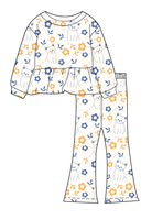 Offre Spéciale 2026 : Ensemble 2 Pièces Haut Peplum et Pantalon Évasé pour Bébé Fille – Imprimé Personnalisé, Pyjama Doux de Haute Qualité et Tenue Décontractée