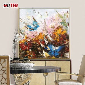 Arte de pared de animales abstracto moderno, pintura al óleo de mariposa pintada a mano <span class=keywords><strong>sobre</strong></span> <span class=keywords><strong>lienzo</strong></span>, impresión <span class=keywords><strong>Digital</strong></span> para decoración del hogar - Product Image 4