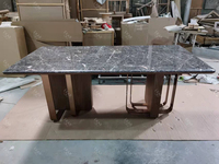 Ensemble de Table à manger pieds en marbre, meubles modernes et élégants, style italien, meubles de salle à manger, set en métal