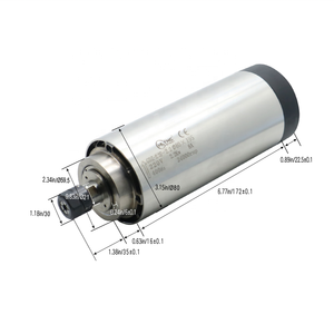 มอเตอร์ CNC แกนหมุน8A กลม80มม. 400Hz 24000รอบต่อนาที ER20 2.2KW 220V แกนหมุนเย็น - Product Image 1