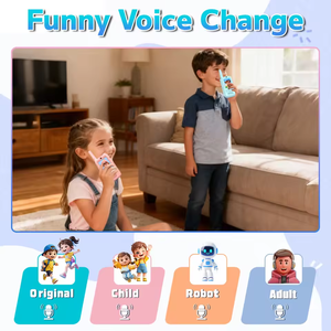 Walkie Talkie con Video HD para Niños, Paquete de 2, Recargable, con Cambiador de Voz de Dibujos Animados, Llamada con un Clic, Tipos de Voz - Product Image 4