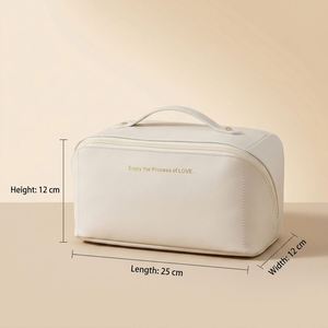 Valentine's Day Gifts Personalized Initial Geometric Zipper Fashion Makeup Organizer <b>Bag</b> Set Open Flat Travel Cosmetic <b>Bag</b> <b>Clear</b> - Product Image 2