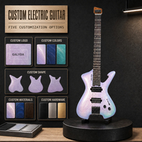 Guitare électrique sans tête personnalisée avec micros humbucker, pont fixe et petit tremolo – Fournisseur OEM/ODM
