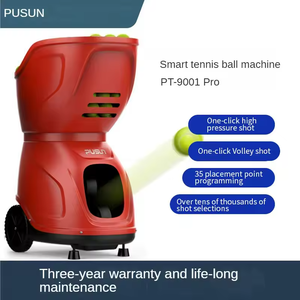 Machine à balles <span class=keywords><strong>de</strong></span> tennis <span class=keywords><strong>de</strong></span> haute qualité en gros PT-9001 Pro avec télécommande par application |   Longue durée <span class=keywords><strong>de</strong></span> <span class=keywords><strong>vie</strong></span> <span class=keywords><strong>de</strong></span> la batterie |   Entraînement en intérieur <span class=keywords><strong>et</strong></span> en extérieur - Product Image 1