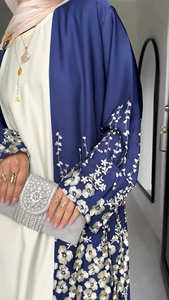 عباءة لوريا الأنيقة المطرزة ذات الأكمام الطويلة من البوليستر للنساء المسلمات، مناسبة للصيف والخريف وحفلات الزفاف، تصميم محتشم - Product Image 2