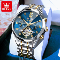 Neue OLEVS 6621 Herren Automatik Sport Chronograph Uhr Wasserdichte Business Fashion Armbanduhr mit Edelstahl band Relogio