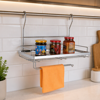 Organisateur de rangement suspendu en fil métallique pour porte d'armoire de cuisine, panier de rangement en métal pour bouteilles d'épices, support pour intérieur d'armoire de garde-manger