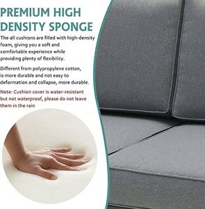 Poltrona <span class=keywords><strong>da</strong></span> esterno in alluminio 3 pz moderno divano in metallo per <span class=keywords><strong>balcone</strong></span> set di conversazione con <span class=keywords><strong>tavolino</strong></span> (Grey) - Product Image 6