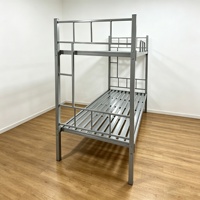 Lits superposés modernes en métal pour usage commercial, taille double, structure en fer, extensibles, durables, avec revêtement en velours, pour adultes, lits de dortoir