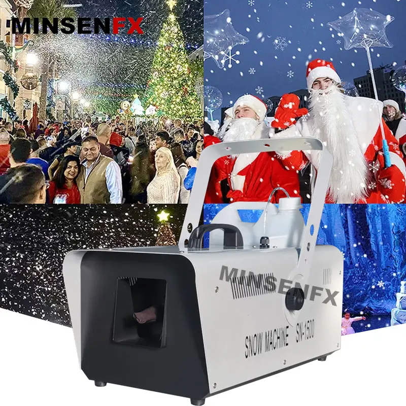 Stage disco effect 1500W DMX512 remote control small snow machine for indoor and outdoor party Christmas