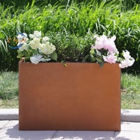 Pot de fleur en acier corten Design en métal classique enduit de poudre pour sol suspendu ou centre commercial pour bonsaï