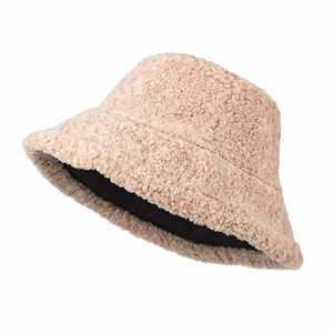 Chapeau de pêcheur en cuir PU noir lisse pour l'hiver, chapeau chaud vintage japonais en laine d'agneau, chapeau bob - Product Image 5