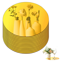 Miroir de table rond en acrylique doré pour la décoration de gâteaux et de banquets, vente en gros