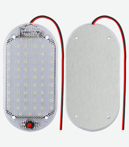 Luces Interiores Ovaladas Ultra Delgadas y Súper Brillantes de 48 LED, DC 12-24V, Universales para Camiones, Autocaravanas, Caravanas y Cabinas - Product Image 2