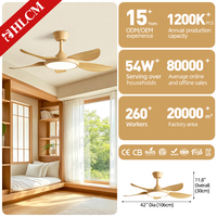 Ventilateur de plafond LED moderne avec télécommande, moteur DC, 6 vitesses, température de couleur 5 3000K-6000K, AC 85-265V, dimmable, CRI élevé 90