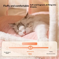 Lit-tente pour chat douillet et rêveur style princesse crème, imperméable, design fermé, pour animaux de compagnie, vente en gros