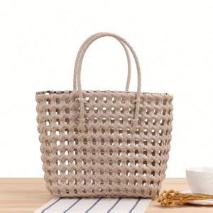 Bolsos de Mano de PVC Tejido para Mujer, Coloridos, Impermeables, para la Playa, Compras, Verano - Product Image 4