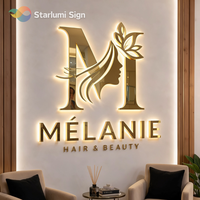 Enseigne commerciale personnalisée, enseigne rétroéclairée personnalisée, logo 3D, enseignes métalliques, enseigne pour salon de beauté, enseigne LED, enseignes lumineuses, enseigne métallique, enseigne murale avec logo