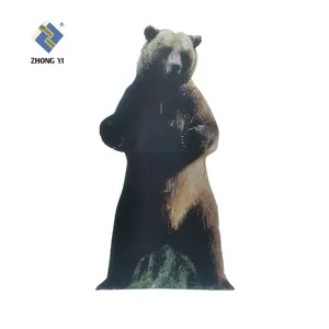 Hot Selling Custom Life Size Animals Brown Bear Cardboard Stand Up Cutout