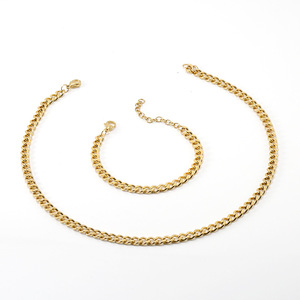 Zogxin Cuban Chain Necklace Bracelet 1.5x6x8mm Gold Color 45cm 165cm Hip Hop Jewelry Fashion Chains For Men Women Gift - Product Image 3