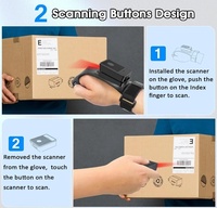 Escáner de Código de Barras 2D Portátil NORGEE, Escáner Inalámbrico Tipo Guante con Interfaz USB, en Stock