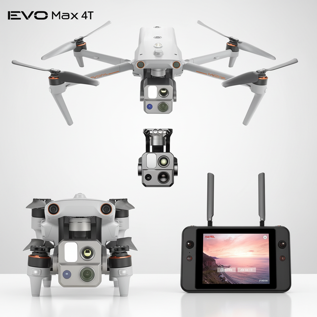 Autel EVO Max 4T V2 48MP Zoom 640x512 Thermal Camera Laser Rangefinder 720° Avoidance Commercial Inspection Drones