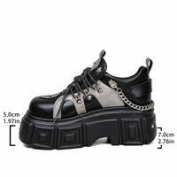 Bottes gothiques noires à plateforme avec logo personnalisé CHENO pour femmes, avec squelette