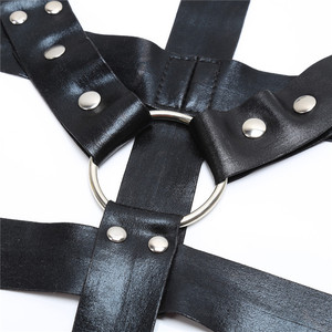 Ropa interior sexy <span class=keywords><strong>para</strong></span> hombre, correa <span class=keywords><strong>de</strong></span> cuero PU negro, arnés, cinturón, lencería, arnés <span class=keywords><strong>de</strong></span> cuerpo esclavo - Product Image 6