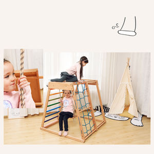 Cadre d'escalade en <span class=keywords><strong>bois</strong></span> WestShore pour enfants Échelles Jouets Jeu d'escalade <span class=keywords><strong>Arche</strong></span> d'escalade intérieure et cadre de rampe pour aire de <span class=keywords><strong>jeux</strong></span> extérieure pour enfants - Product Image 3