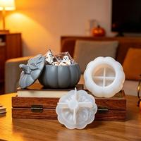 Moule en silicone M63849 Feuille de citrouille d'Halloween pour boîte de rangement en résine époxy DIY et moule à bougie parfumée