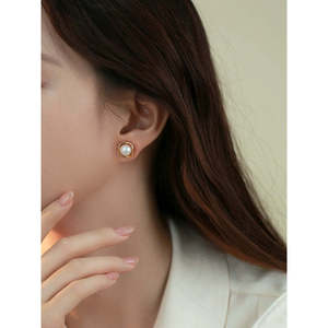 Boucles d'oreilles à clous en perles naturelles pour femmes, bijoux en argent sterling S925, 1611 - Product Image 4