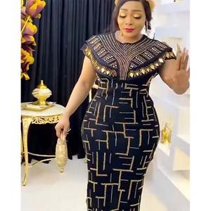 منتجات وصلت حديثًا أسود ذهبي كريستال نمط رقمي حفل طويل Vestidos De Noche Elegantes - Product Image 2