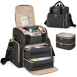 Medicine Storage <b>Bag</b> with 2 Removable Cases Large Medicine <b>Bag</b> Designer <b>Bags</b> with Multiple Storage Sections - Product Image 1