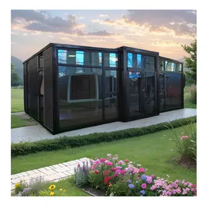 定制微型豪华20'40' 卷帘门扩展可折叠预制便携式移动集装箱住宅