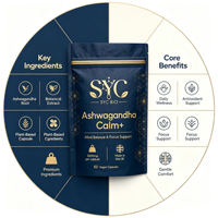 Extrait d'Ashwagandha SYC BIO, fabricant OEM ODM, 3000 mg, à base de plantes, 60 capsules végétaliennes, formule personnalisée, marque privée, usine