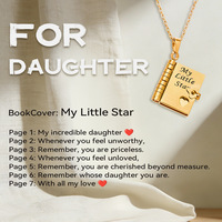 Collier pendentif ouvert en acier inoxydable gravé pour couple, avec lettre d'amour et cœur, médaillon pour sœur, frère, maman, papa, famille, collier livre