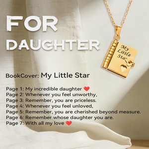 Collana con Ciondolo Apribile in Acciaio Inossidabile per Coppie, con Incisione a Lettera d'Amore, a Forma di Cuore, Medaglione per Sorella, Fratello, Mamma, Papà, Famiglia - Product Image 5